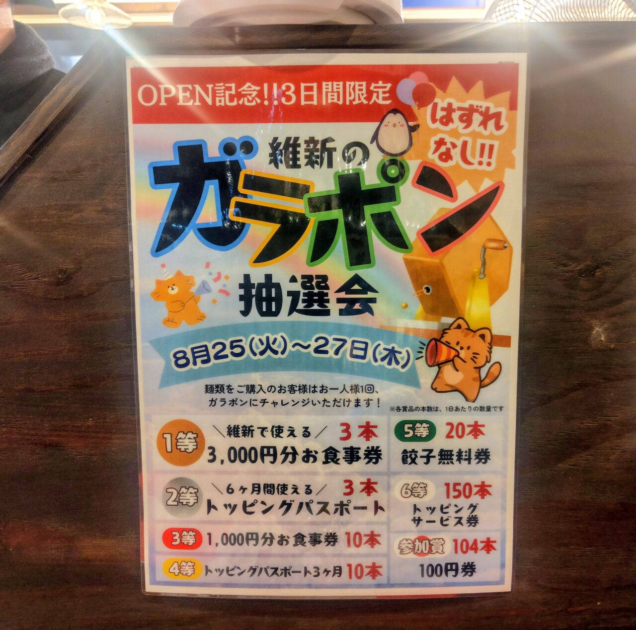 2026年越後つけめん維新野田店
